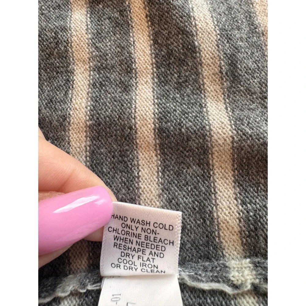 Banana‎ Republic Wool Blend Sweater Dress Striped Beige Gray Made S Acde
